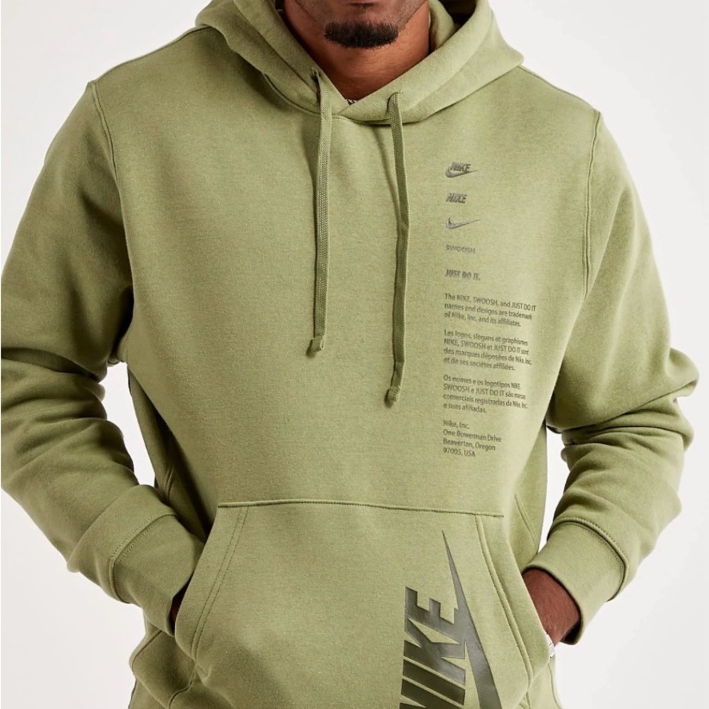 Nike Light olive Green Men's Hoodie med tall size